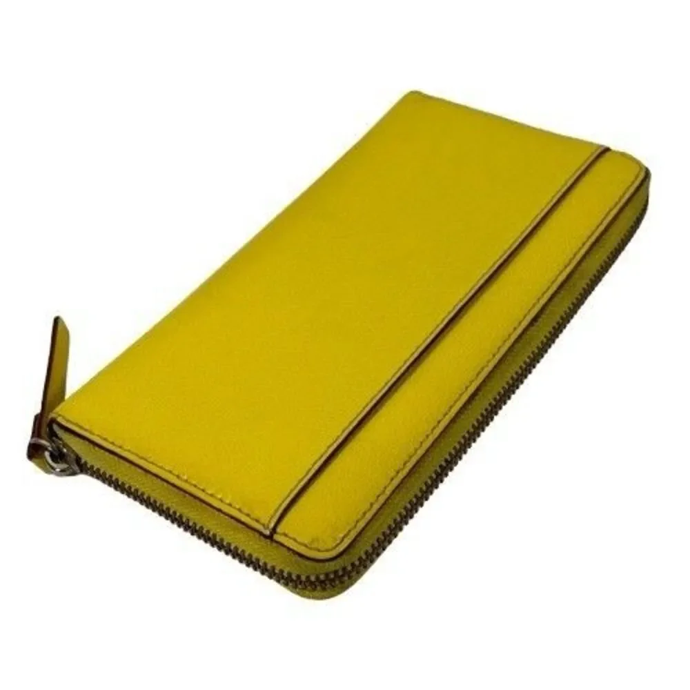 Kate Spade Wellesley Continental Wallet Limoncello Yellow Leather Zip Around